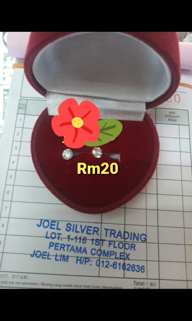 Subang telinga perak 925 silver Women s Fashion Jewelry