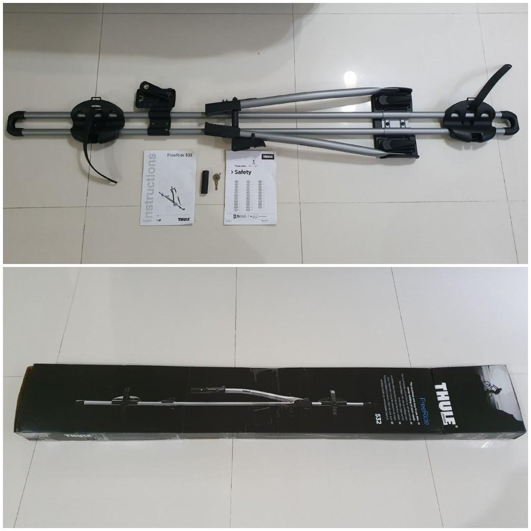 Thule Freeride 532 Upright Bicycle Carrier for Roof Rack, Sports Equipment,  Bicycles & Parts, Parts & Accessories on Carousell