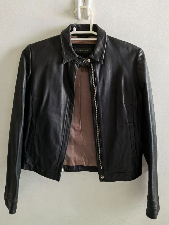 Vintage banana republic leather jacket on sale