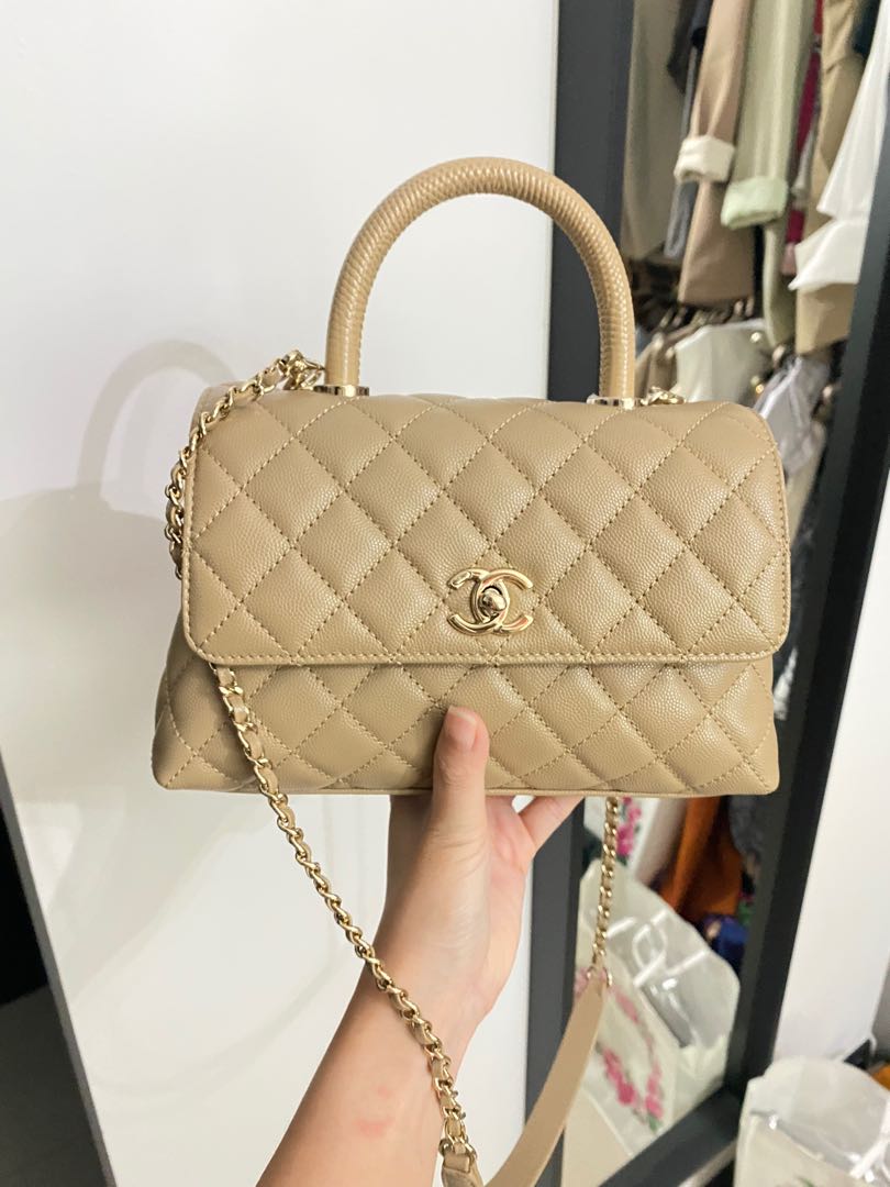 Worn once chanel 21A beige coco handle with local receipt, Women's Fashion,  Bags & Wallets, Shoulder Bags on Carousell