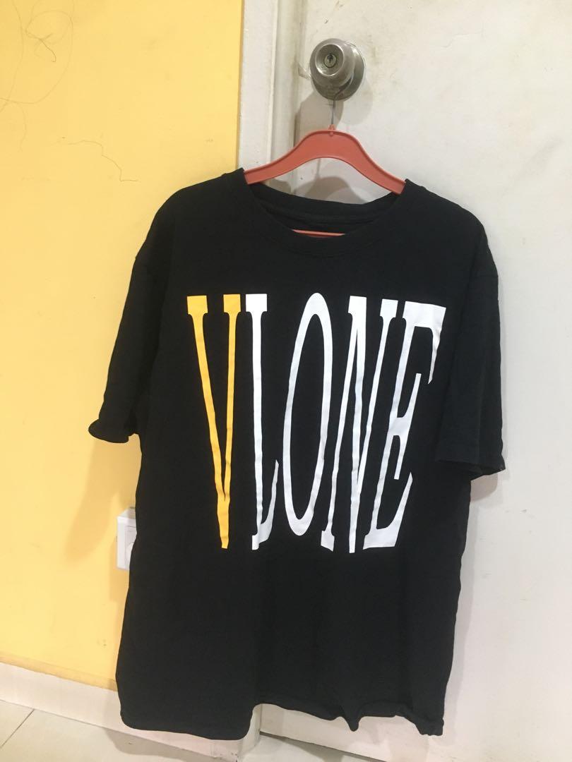 Black and online yellow vlone shirt