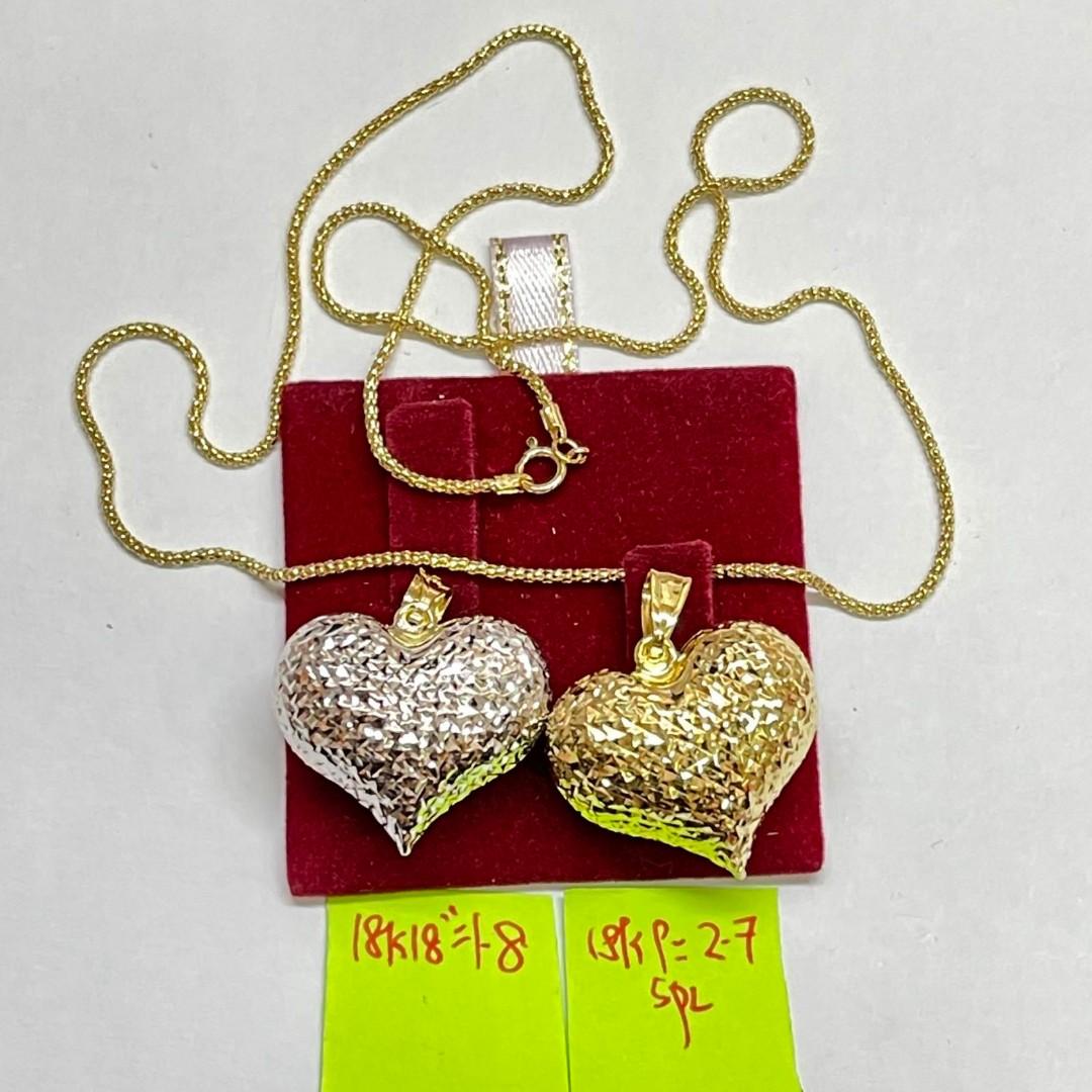 Two tone heart necklace top