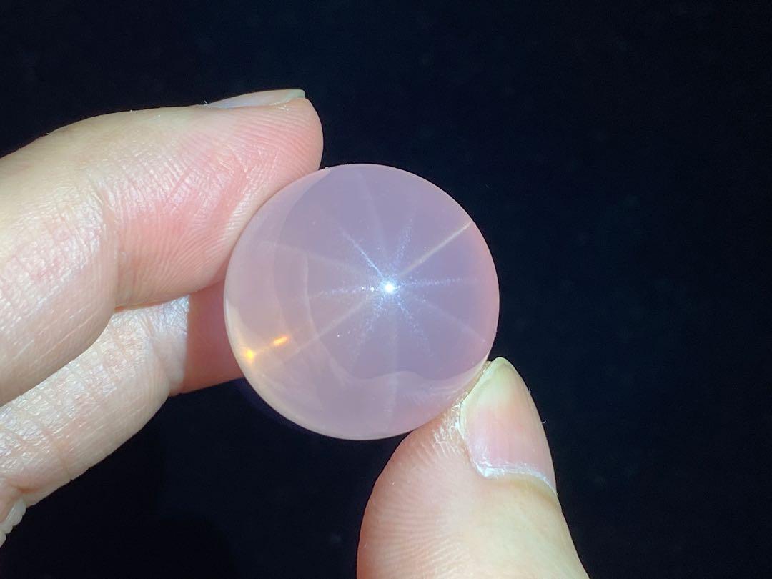 水晶十二芒星 稀有收藏級全淨體冰潤粉晶球粉紅桃花運水晶球12芒星星光全透改善人緣