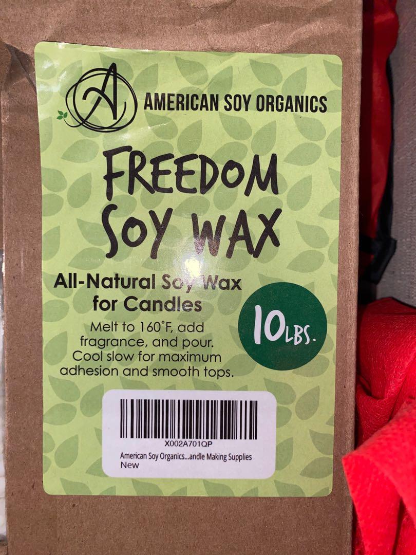 American Soy Organics- 10 lb of Freedom Soy Wax Beads for Candle Making Microwavable Soy Wax Beads Premium Soy Candle Making Supplies