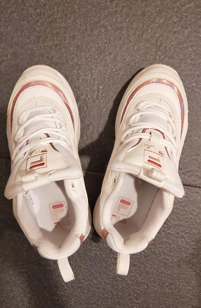 fila ray white pink