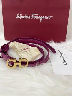 Brand New Salvatore Ferragamo Belt - Plum/Sangria ( red pink )