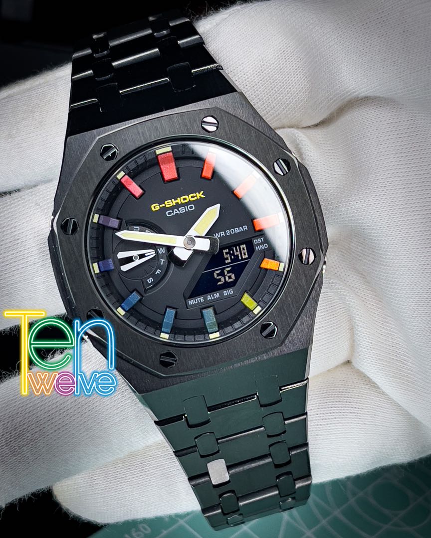 Casio G-Shock GA2100 GA2110 GA-2100 GA-2110 Full Black Bracelet Mod,  Luxury, Watches on Carousell