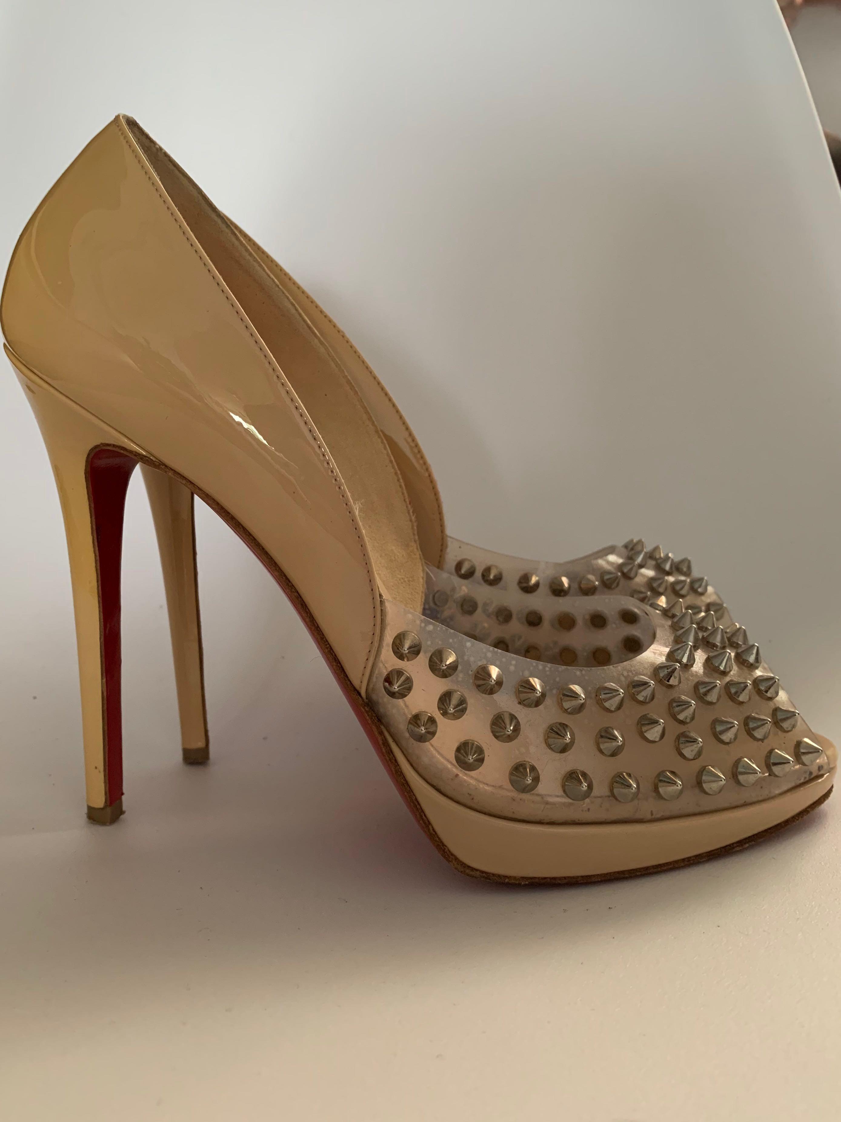 Christian louboutin shoes nude on sale