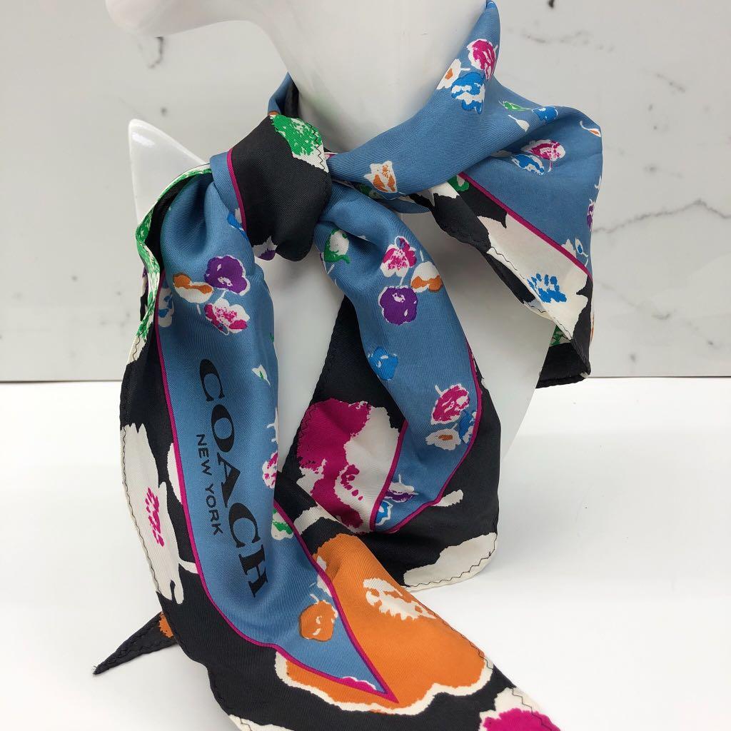 COACH NECK SCARF BLUE 217013615