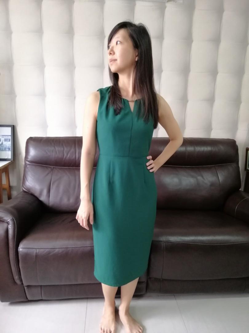 Green work dress Clearance