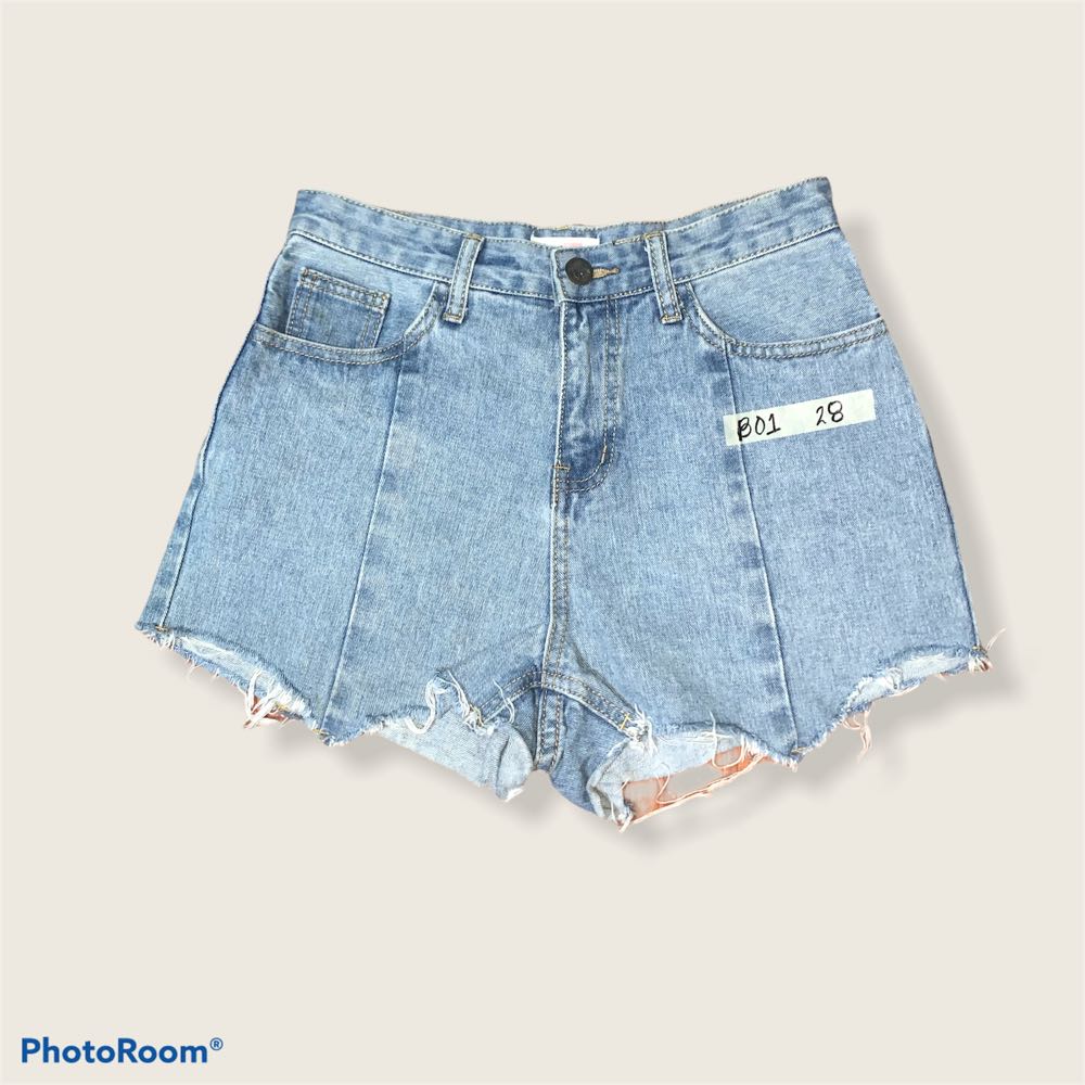 high waist denim short