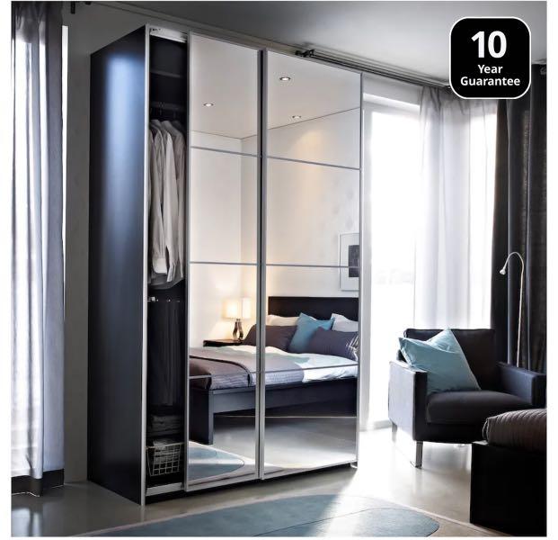 Ikea Sliding Door Wardrobe With Mirror Furniture Home Living Furniture Other Home Furniture On Carousell