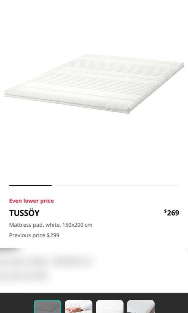 IKEA TUSSOY latex mattress topper, Furniture & Home Living, Furniture, Bed Frames & Mattresses