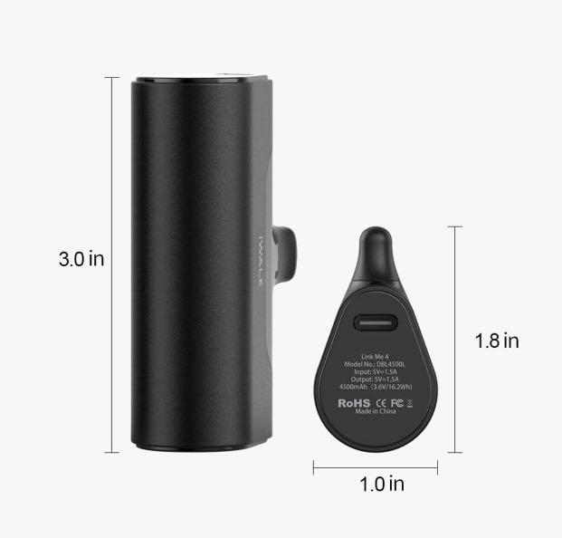 iWALK 四代迷你口袋移動電源直插式行動電源Link me Small Portable Charger 4500mAh Ultra-Compact  Power Bank Cute Battery Pack Compatible with iPhone Plus Plus