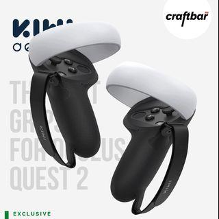 Kiwi Design Black Controller Grip Cover With Knuckle Strap for Oculus Quest 2
