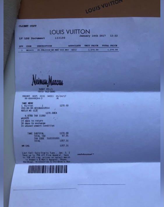 M62415 Louis Vuitton 2017 Premium Monogram Canvas Pochette Felicie