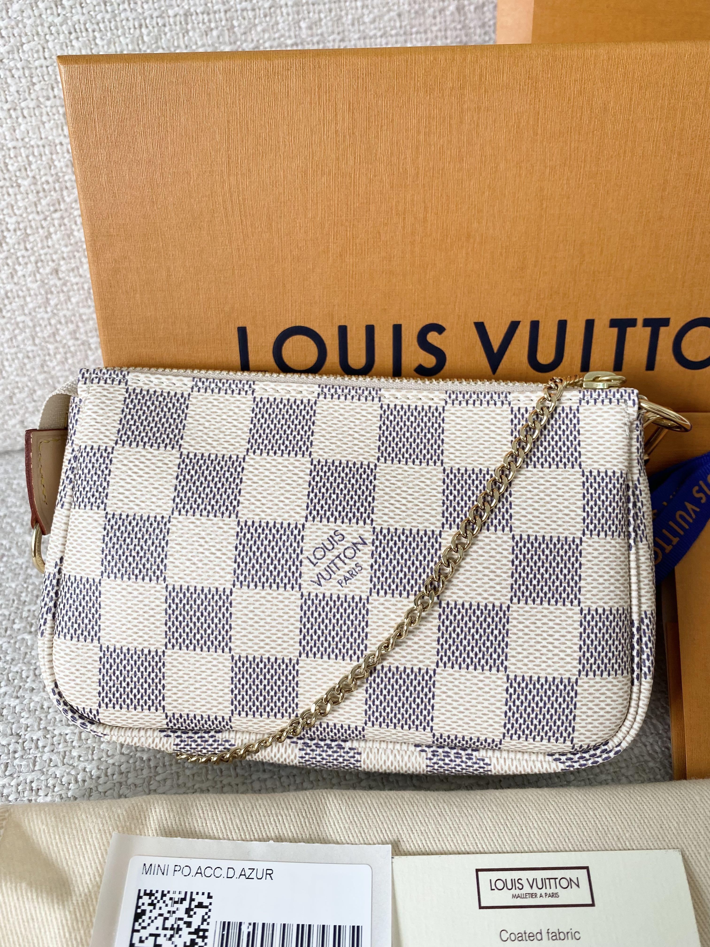 LV Louis Vuitton Damier Azur Mini Pochette Accessoires Bag 100 AUTHENTIC BRAND NEW N58010
