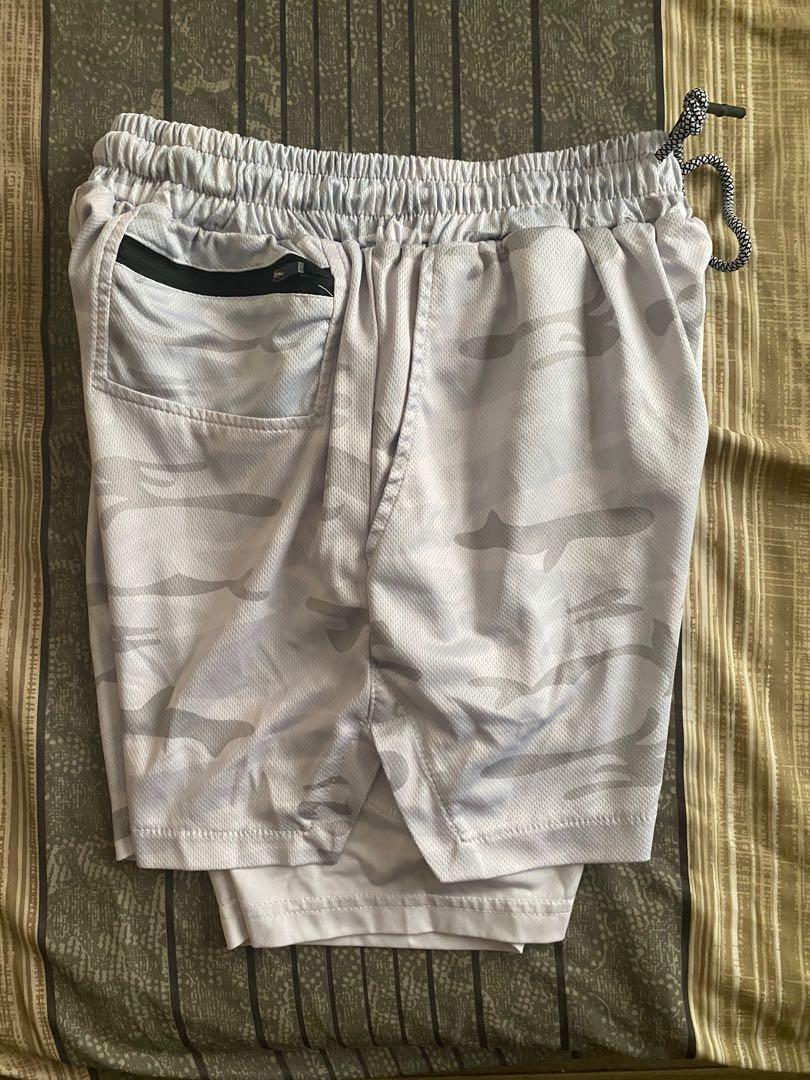 White online camo shorts