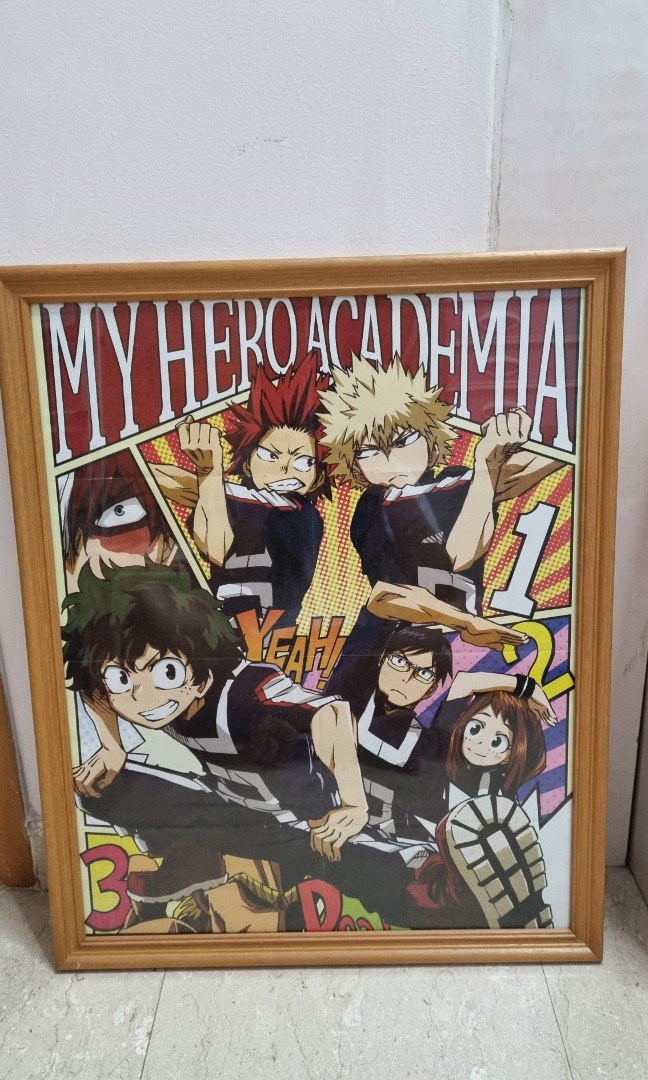 My Hero Academia Poster with Frame, Hobbies & Toys, Memorabilia ...