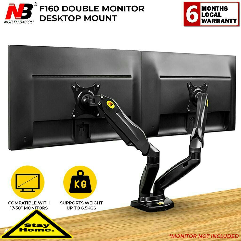 NB North Bayou Dual Monitor Desk Mount Stand Full Motion Swivel Computer  Monitor Arm for Two Screens 17-27 Inch with 4.4~19.8lbs Load Capacity for