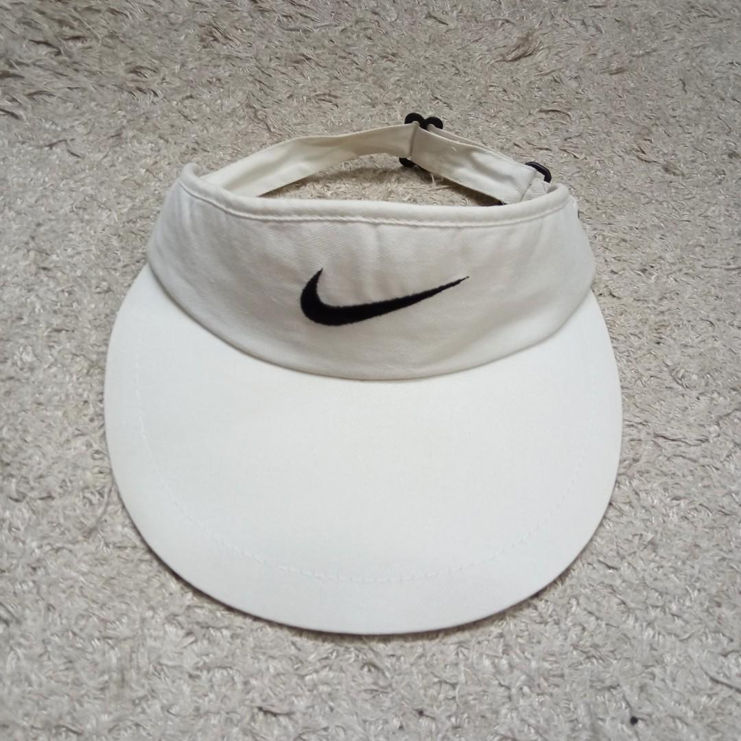 Nike White Visor, Men's Fashion, Activewear on Carousell