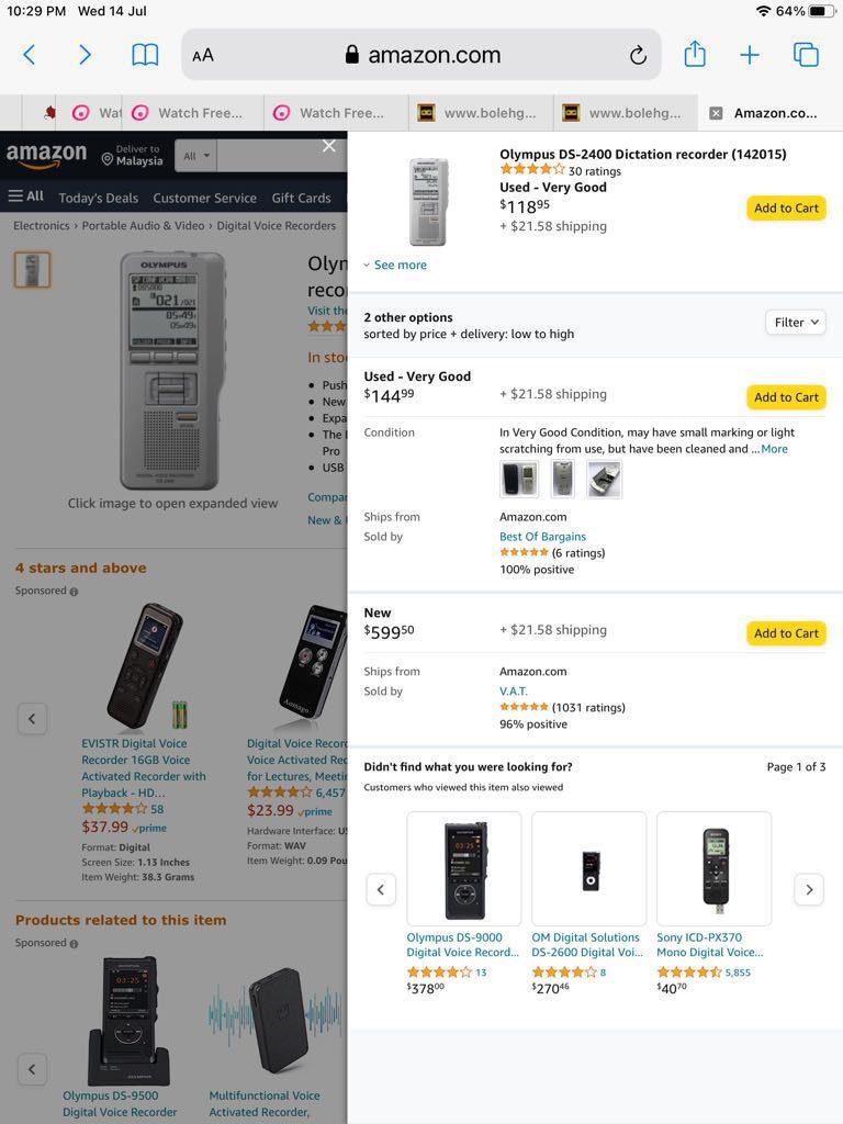 Olympus DS2400 digital voice recorder, Audio, Portable Audio