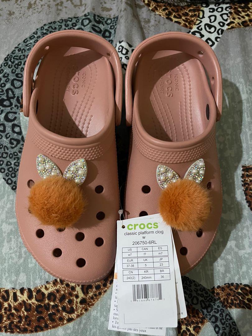 Pale blush classic platform crocs Women s Fashion Footwear