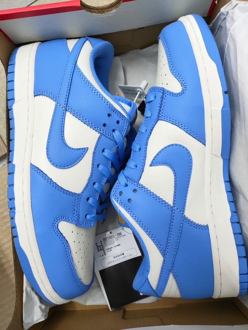 Ready stock-(Euro 42.5/UK8) Nike Dunk Low Blue White, Women's Fashion,  Footwear, Sneakers on Carousell