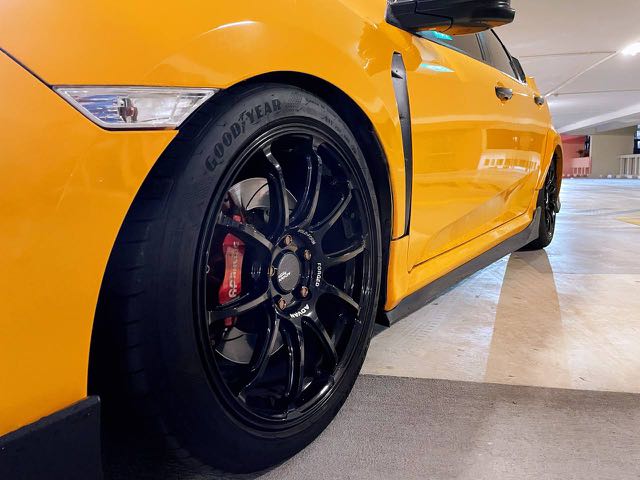 RZ-F2 rims 18 x 8.5J +44 with 225/45/18 Goodyear Asymmetric5 tyres + forged  lug nuts, Car Accessories, Tyres & Rims on Carousell