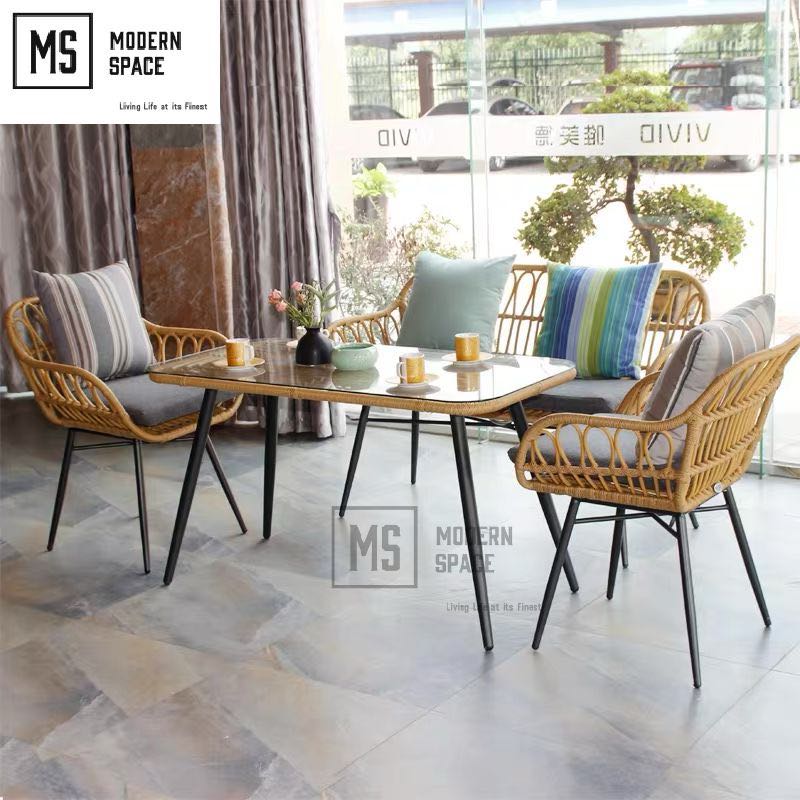 Shelby Outdoor Rattan Dining Table Chair Dbst136 Furniture Home Living Tables Sets On Carou Shelby Outdoor Rattan Dining Table, How Big Of Round Table To Seat 808