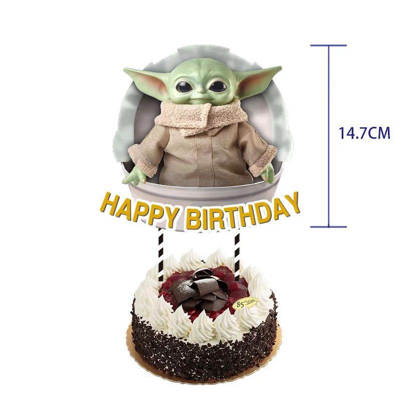 Star Wars Baby Yoda Grogu Birthday Cake Topper Diy Cake Deco Hobbies Toys Stationery Craft Occasions Party Supplies On Carousell