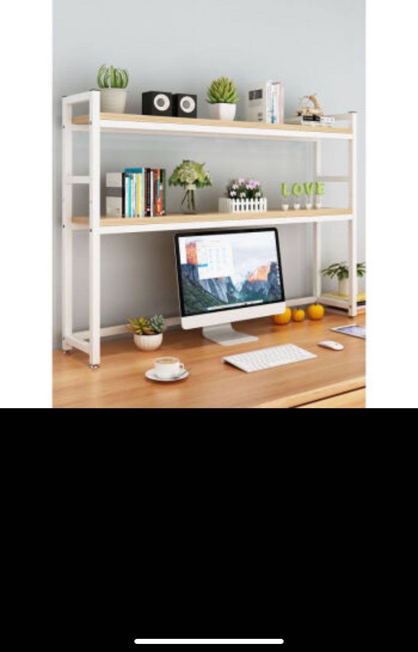 bookcase on top of desk