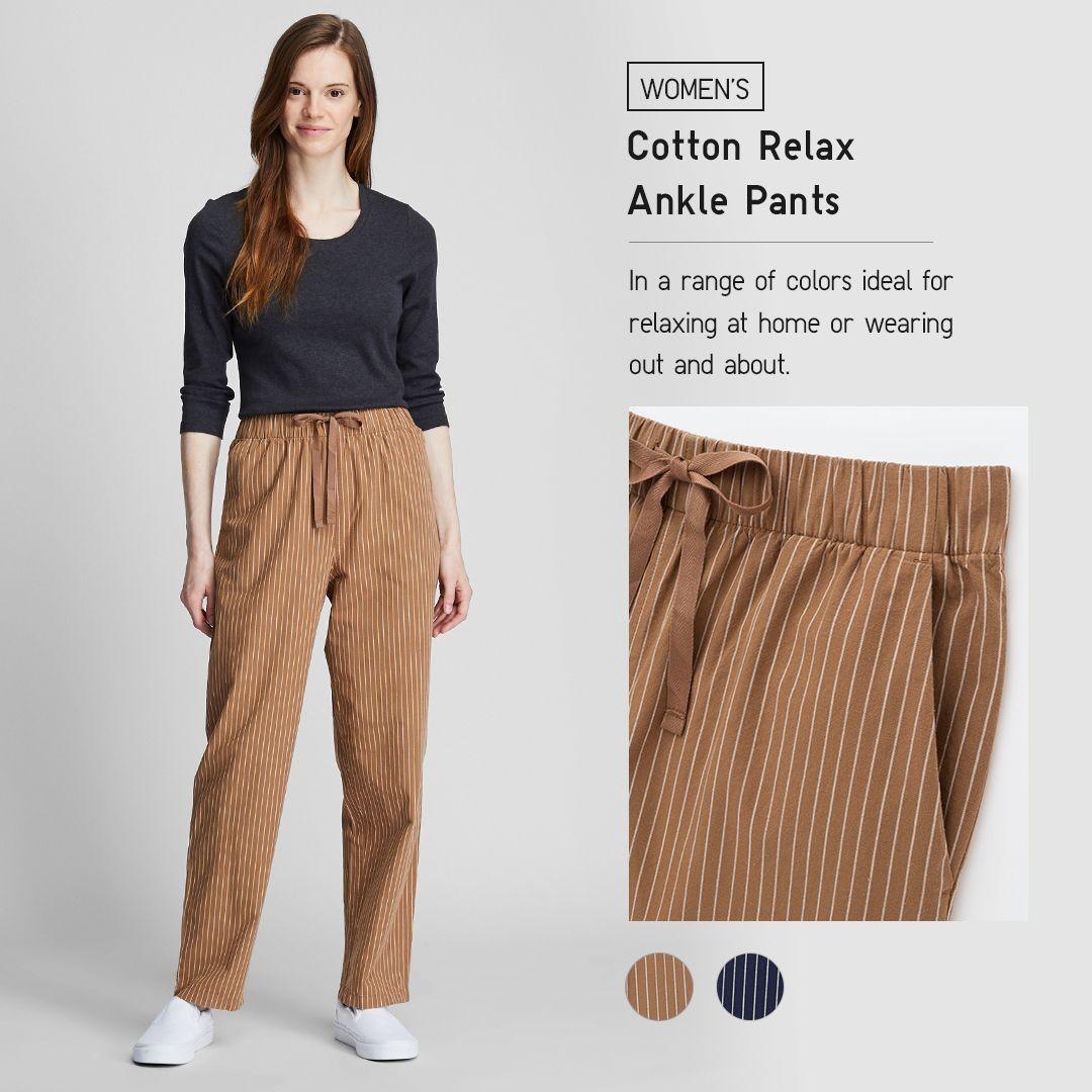 COTTON RELAXED ANKLE PANTS  UNIQLO CA