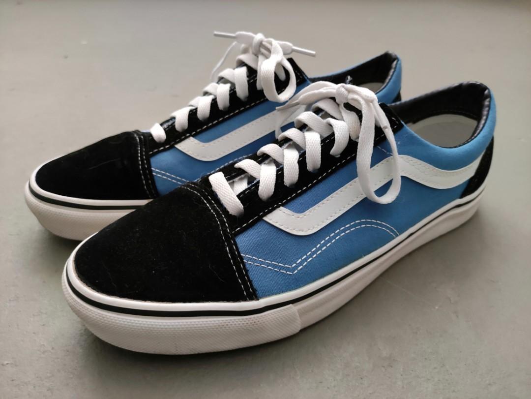 Dark blue and black vans on sale