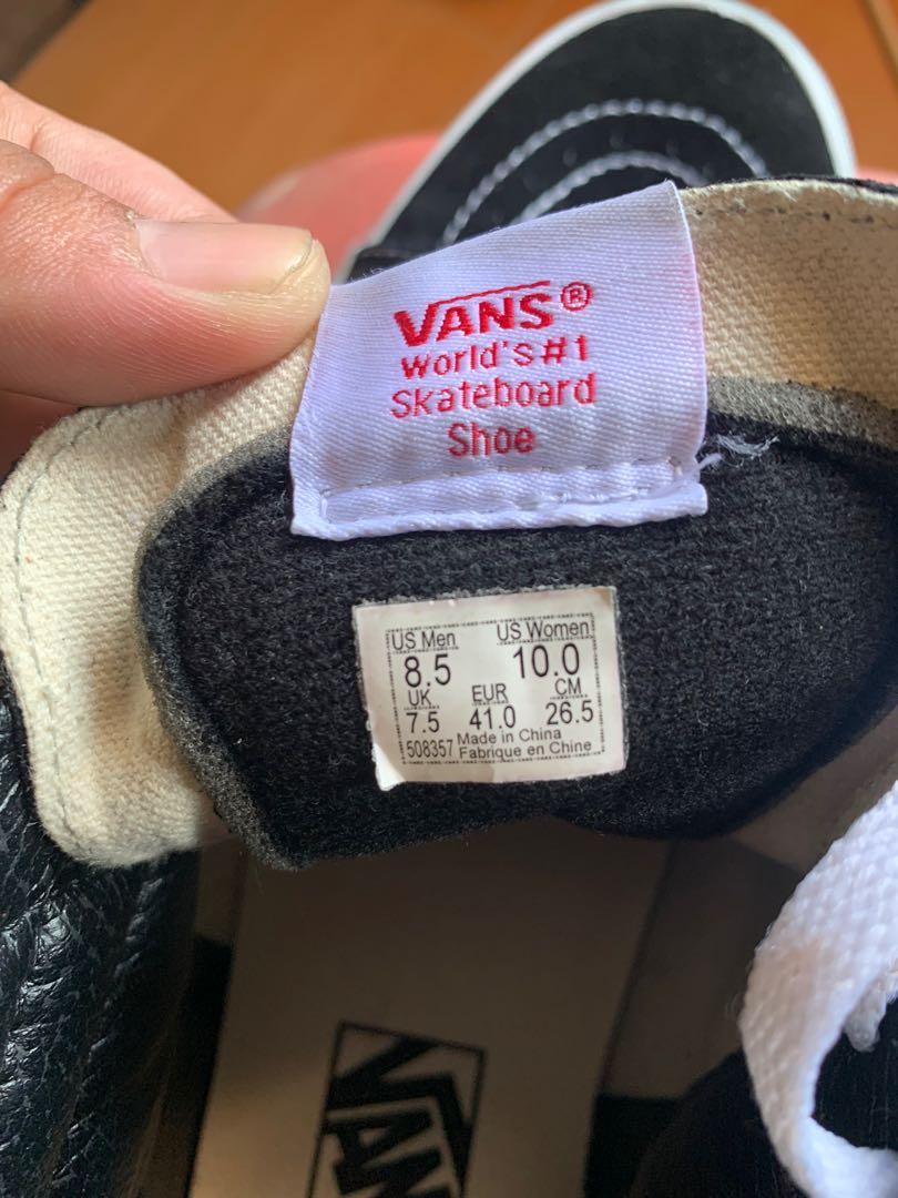 vans 41 size cm