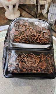 Vintage Full leather Mayan Artisan Hiptipico Backpack