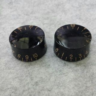 Volume & Tone Control Knobs (Black with Gold Numberings)
