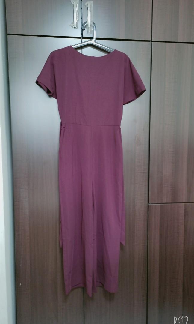 Warehouse slash discount neck jumpsuit
