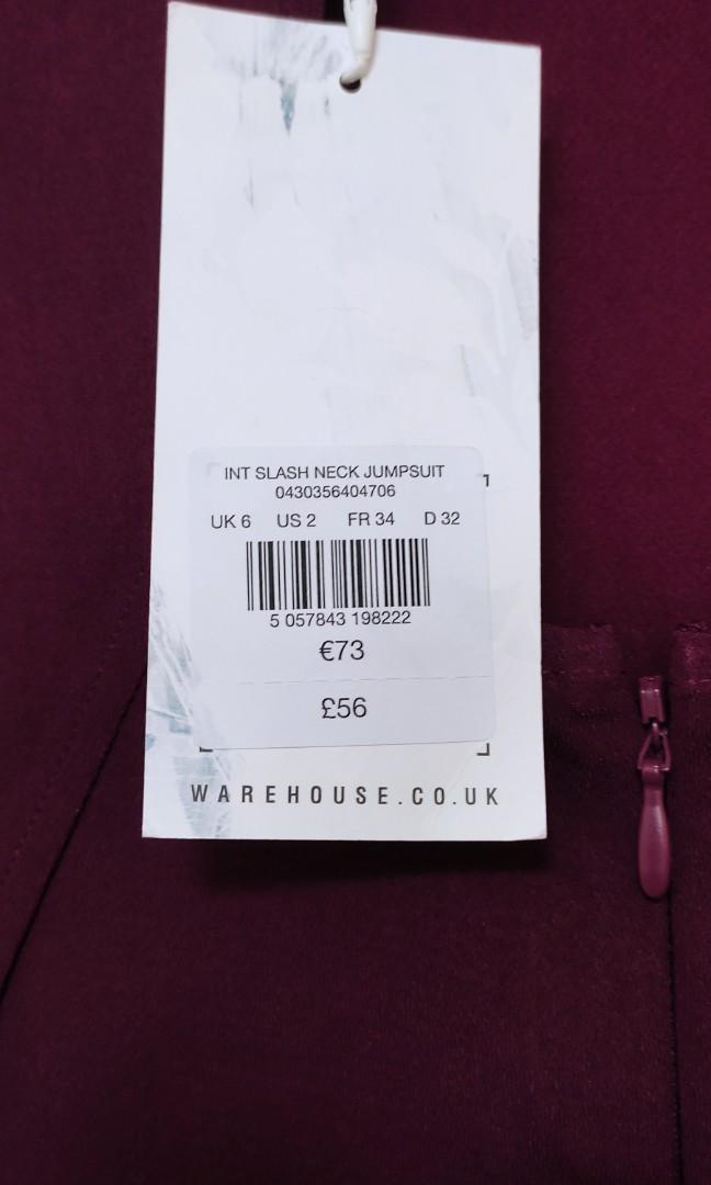 Warehouse slash neck jumpsuit sales