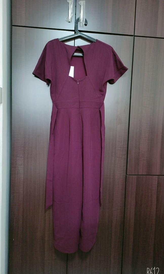 Warehouse slash discount neck jumpsuit