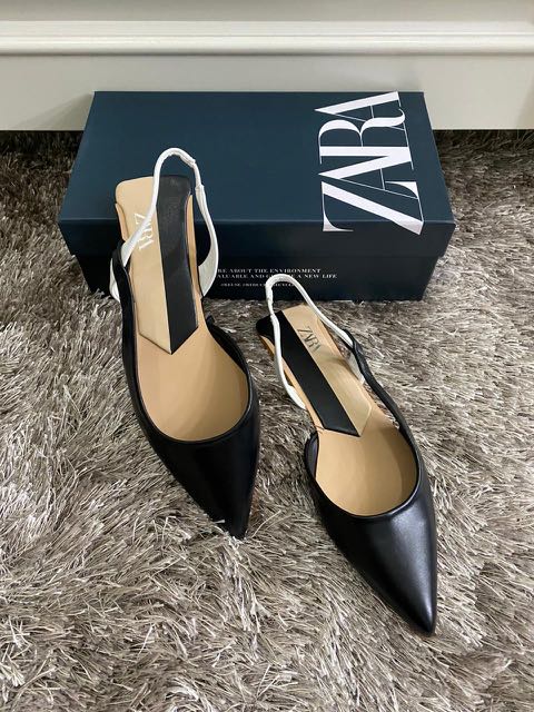 zara flat leather shoes