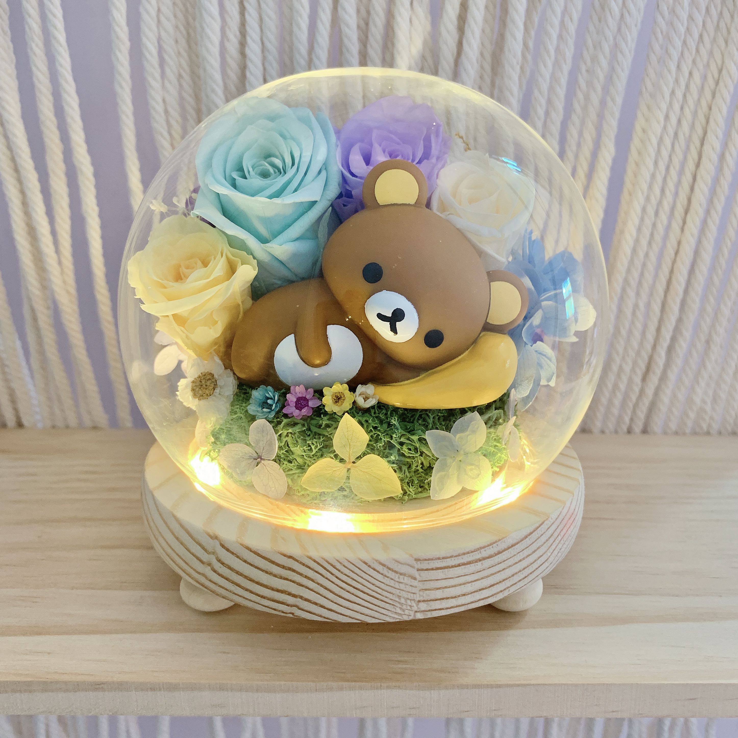 鬆弛熊rilakkuma 保鮮花瓶保鮮花永生花鬆弛熊公仔畢業花束字母燈 興趣及遊戲 手作 自家設計 文具及工藝 手作 Carousell