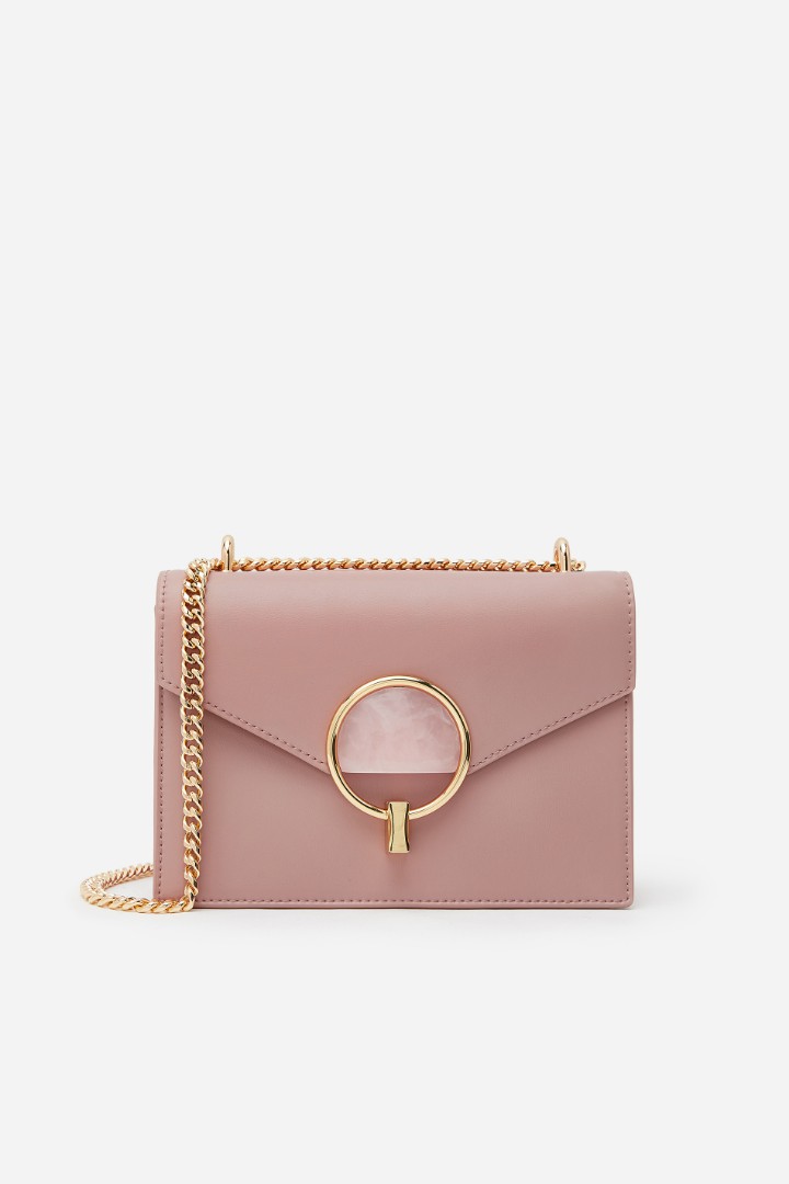 Charles and keith stone embellished handbag online