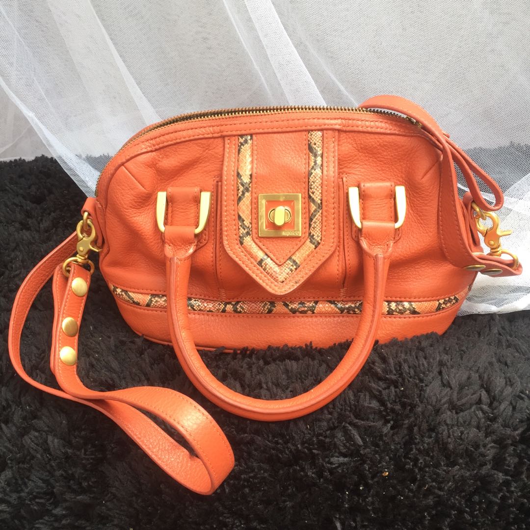 authentic mimco turn lock shoulder bag/ sling bag tas leather kulit, Barang Mewah, Tas & Dompet