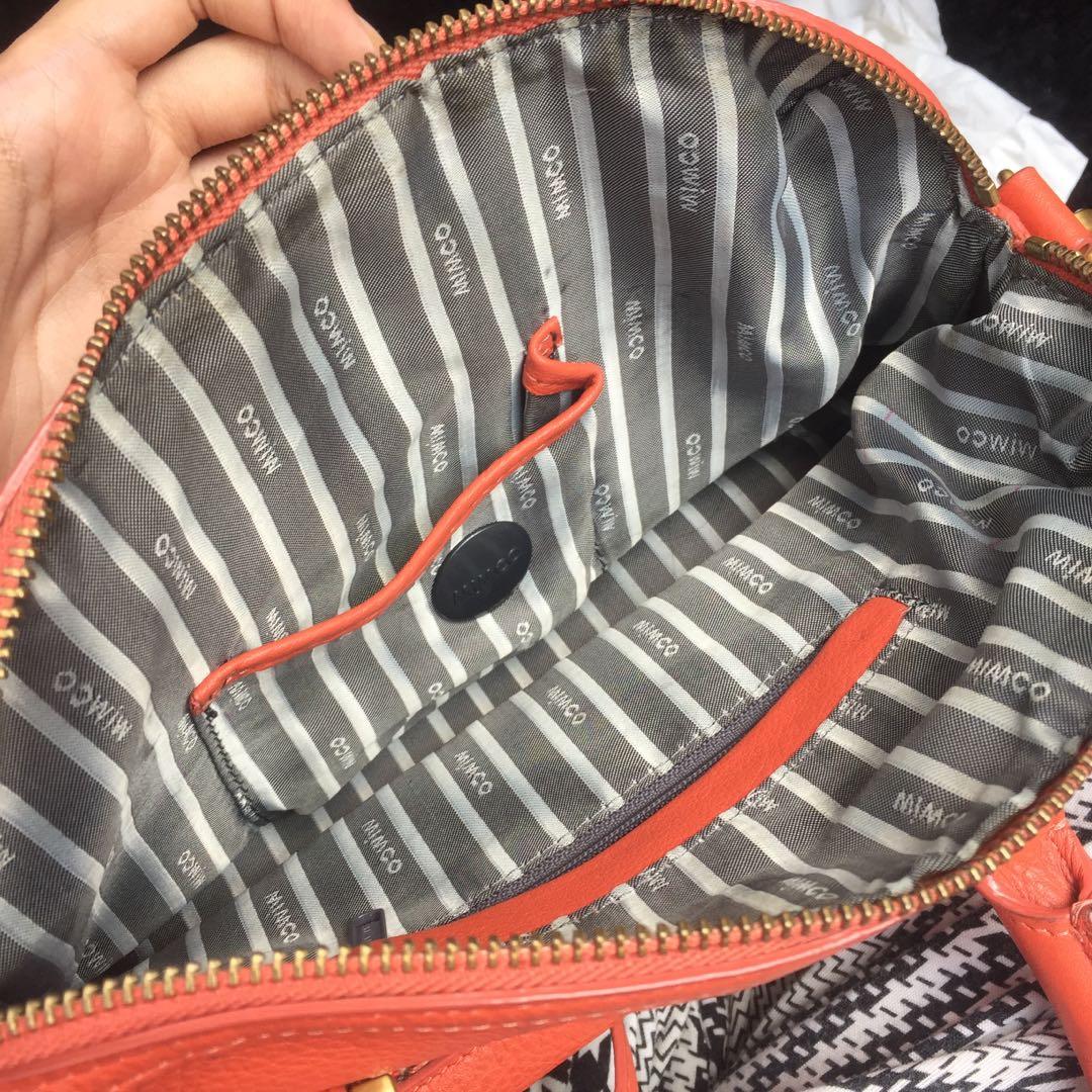 authentic mimco turn lock shoulder bag/ sling bag tas leather kulit, Barang Mewah, Tas & Dompet