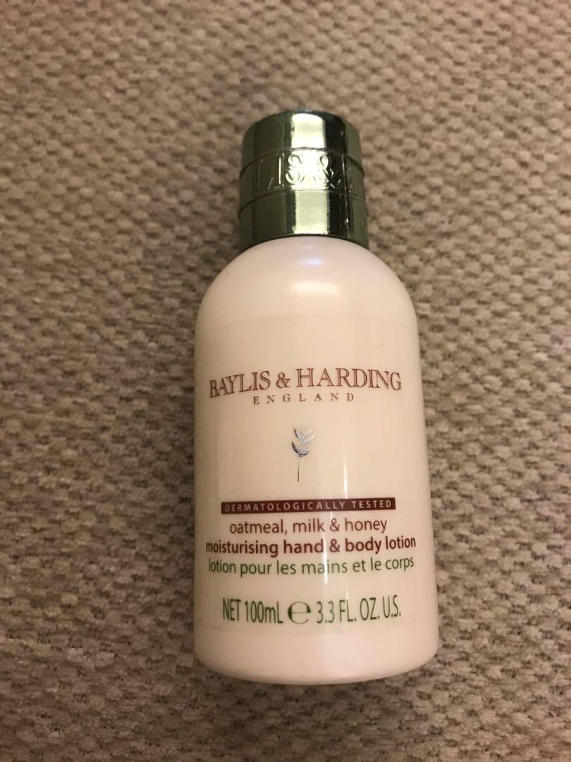 Baylis & Harding hand & body lotion (Category: Hands & Nails) located in Taguig. Submitted by echate (Listing ID 1100968406, Image 1). Description: Baylis & Harding England Oatmeal, milk & honey moisturising hand & body lotion. 100ml. Still with original seal. Only opened to smell. .