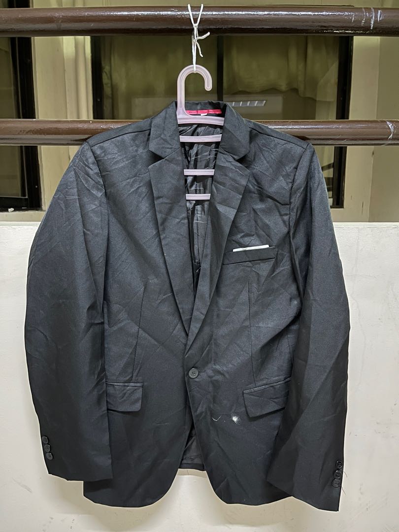 Black Suit tags: Long sleeves tuxedo formal wear attire blazer jacket ...