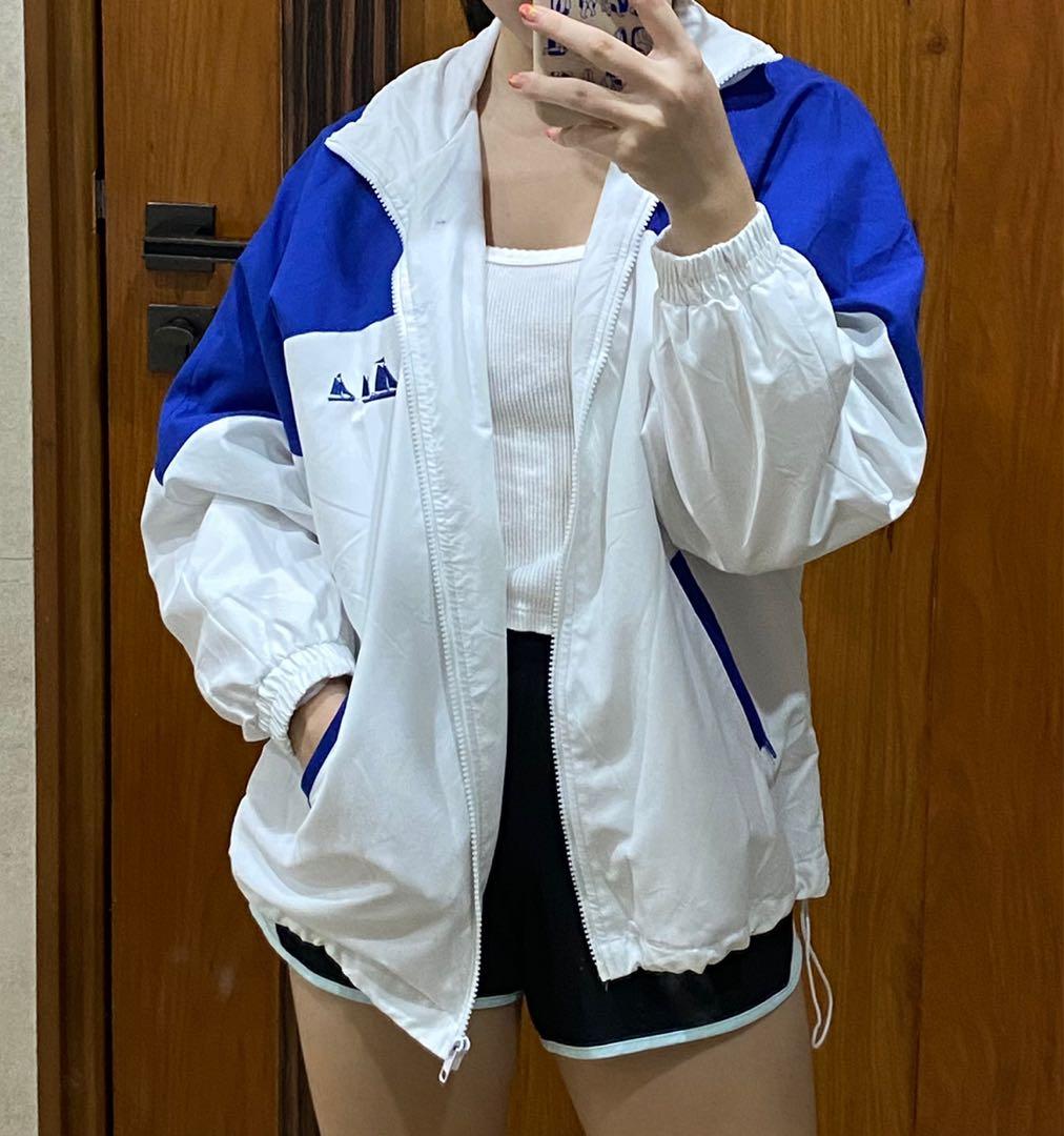 Blue and 2025 white windbreaker
