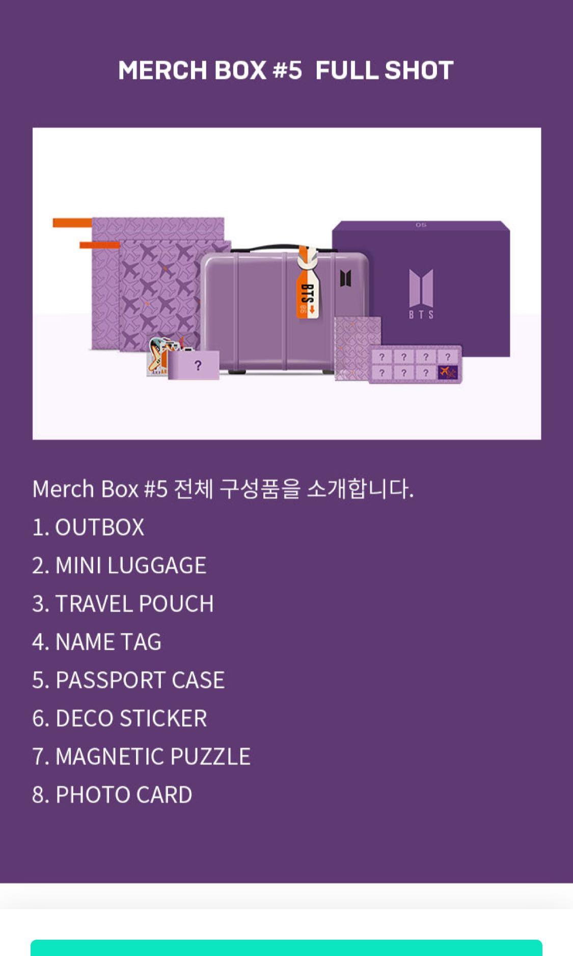 READY STOCK LOOSE] BTS ARMY Membership Merch Box #5 PC, Hobbies 