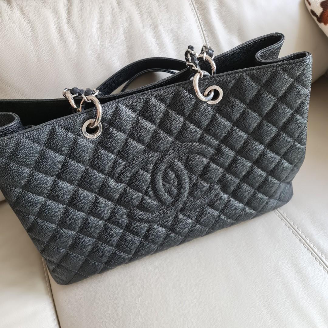 Chanel Black Quilted Cavier Leather Grand Shopping Tote XL